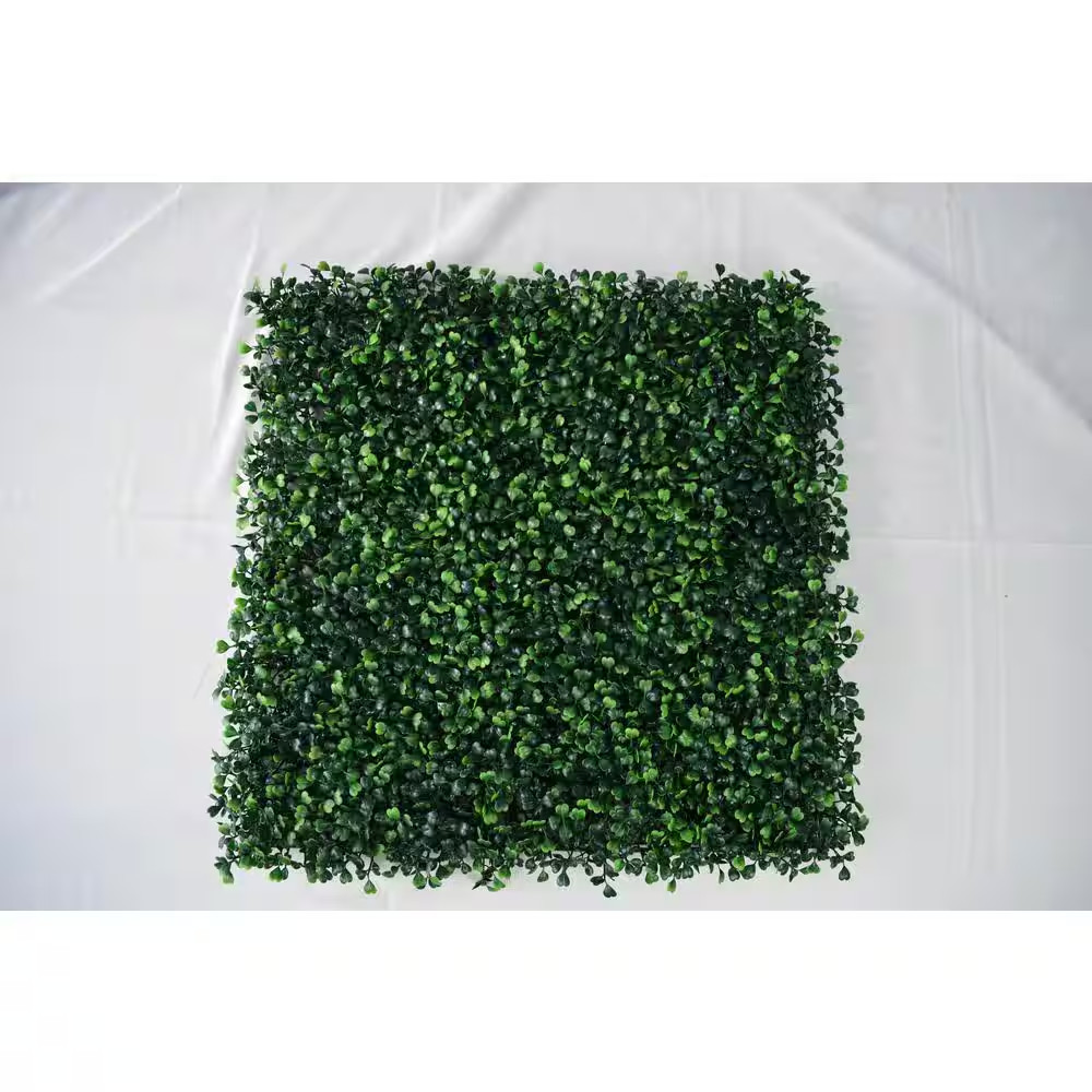 12- Piece 20 In. X 20 In. X 1.75 In. Artificial Boxwood Grass Wall Panels Boxwoo