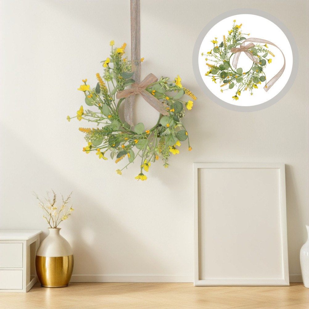 2Pcs Colorful Reusable Floral Wreaths for Spring Party Decorations