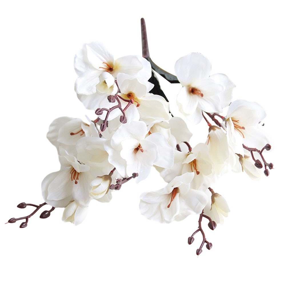 Artificial Magnolia Flower Bouquet 5 Prongs 20 Heads Beauty that Lasts