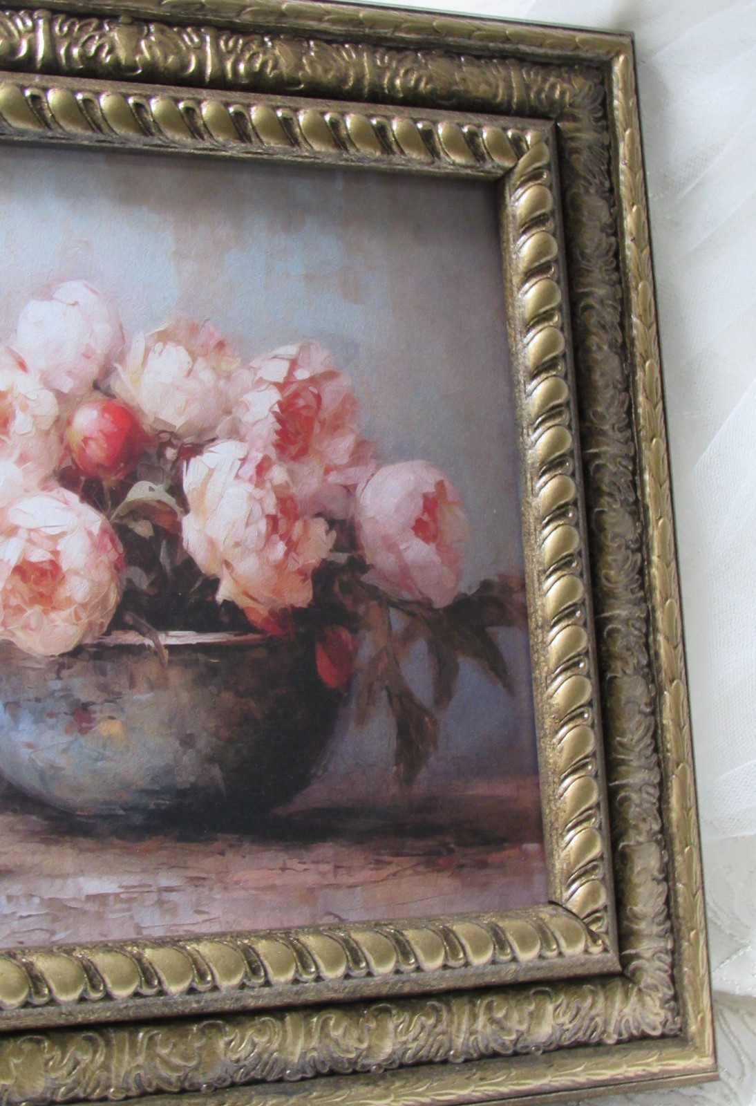 Pink Peony Home Decor,Antique Gold 8×10,Baroque,Victorian,Grand Millennial,Rose