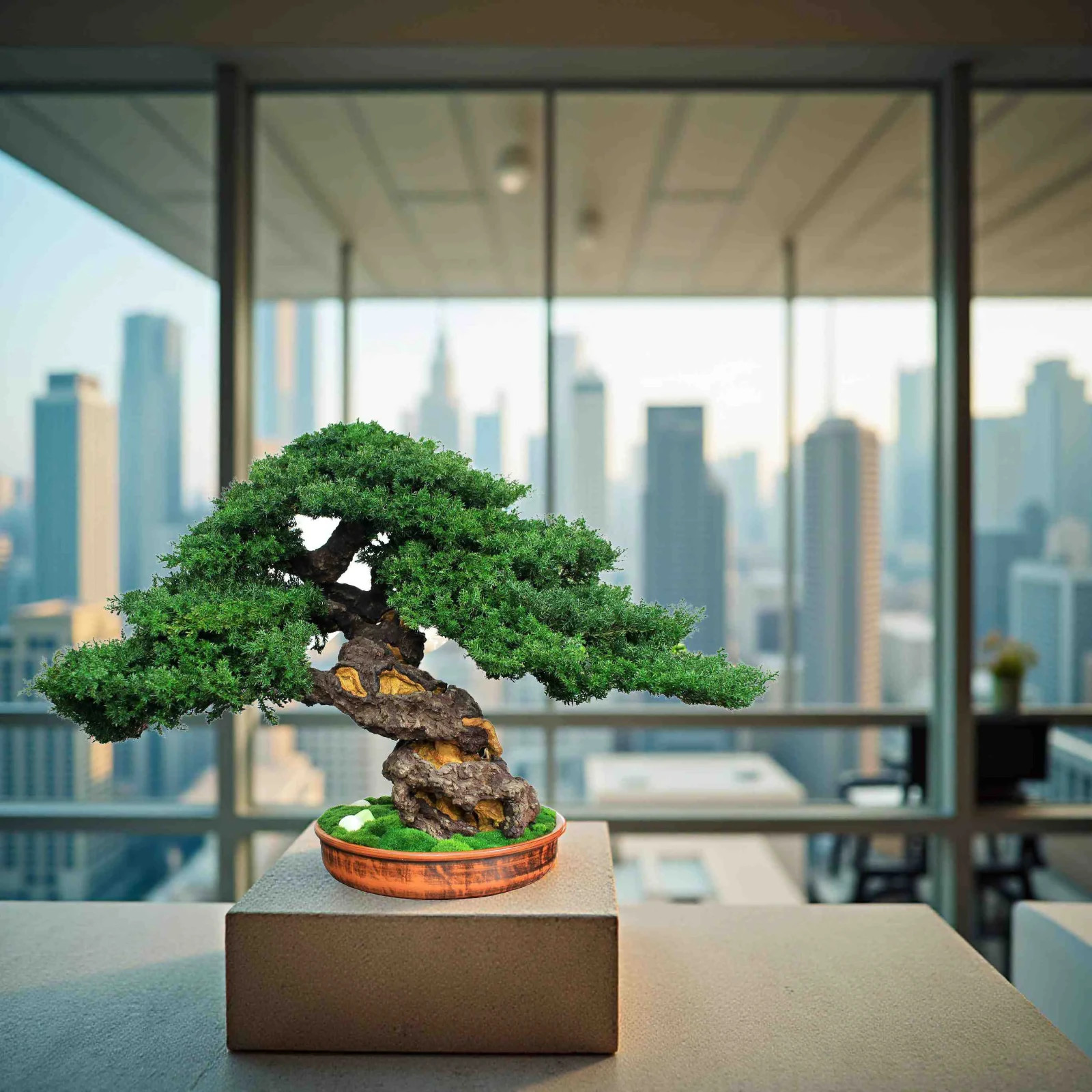 Luxury Preserved Bonsai Tree – Handmade Juniper Zen Sculpture. 49 cm / 19.29″