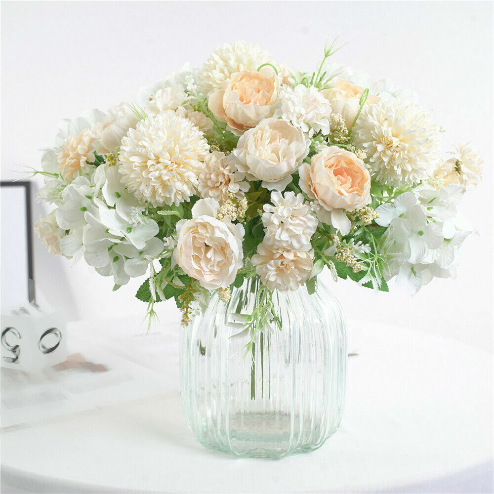 Silk Peony Artificial Fake Flowers Bunch Bouquet Home Wedding Party Decor Hot US