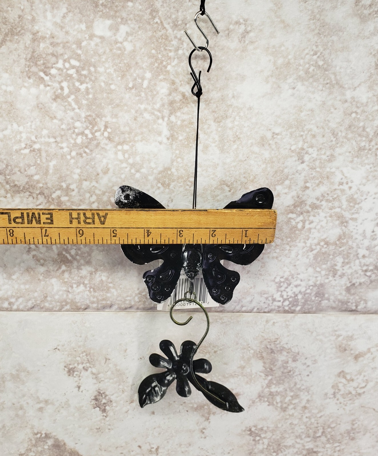 Butterfly & Flower Decorative Hanging Indoor Outdoor Metal Sign True Living NWT
