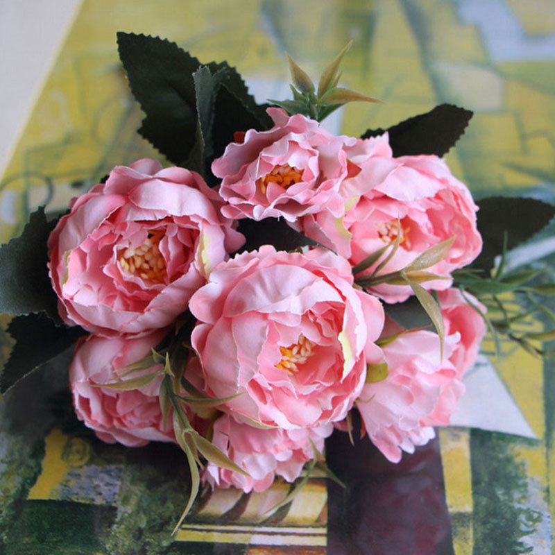 Artificial Peony Flower For Wedding Party Home Decor Fake Flowers Bridal Bouquet