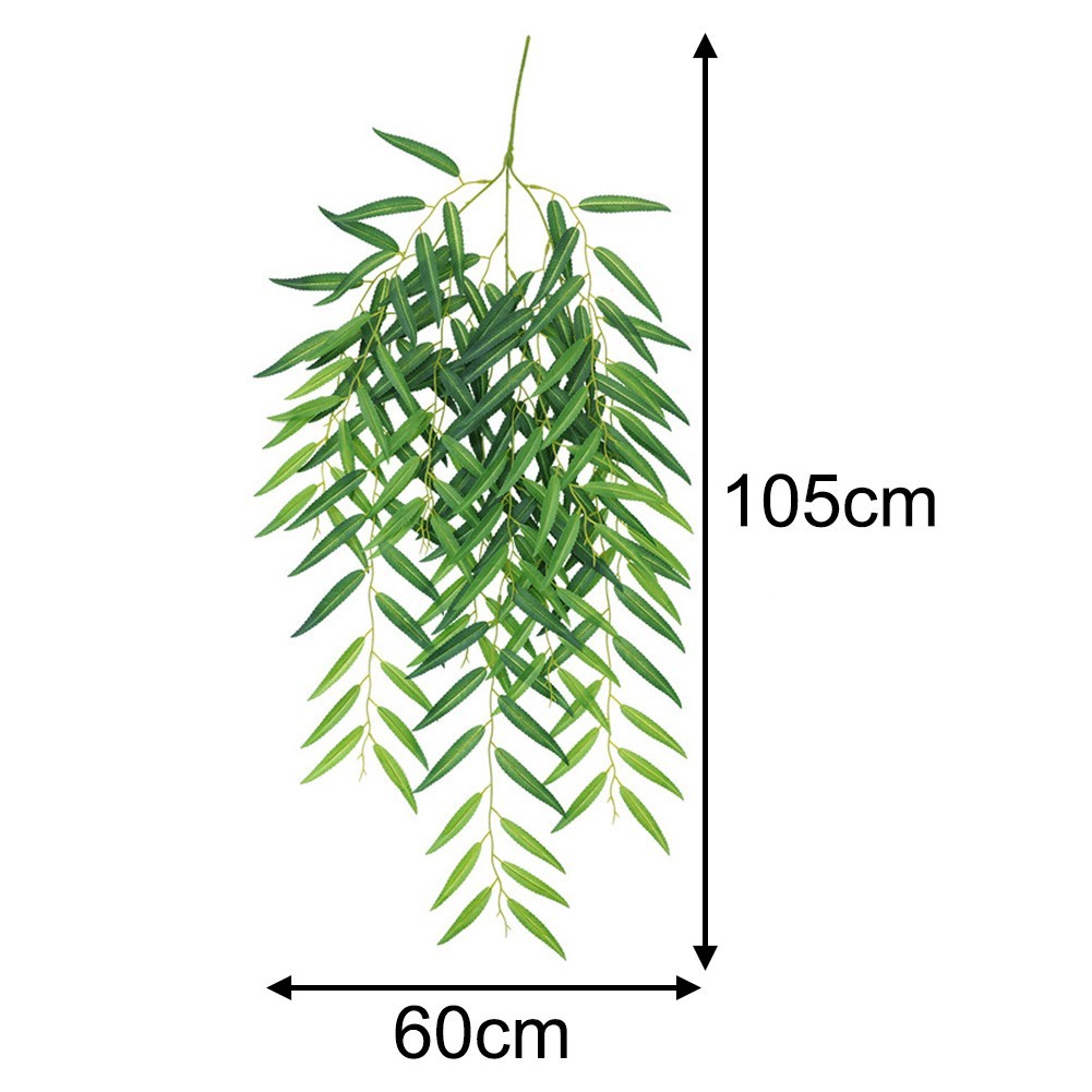 4Pcs Artificial Weeping Willow Wall Hanging Decoration for Home and Office