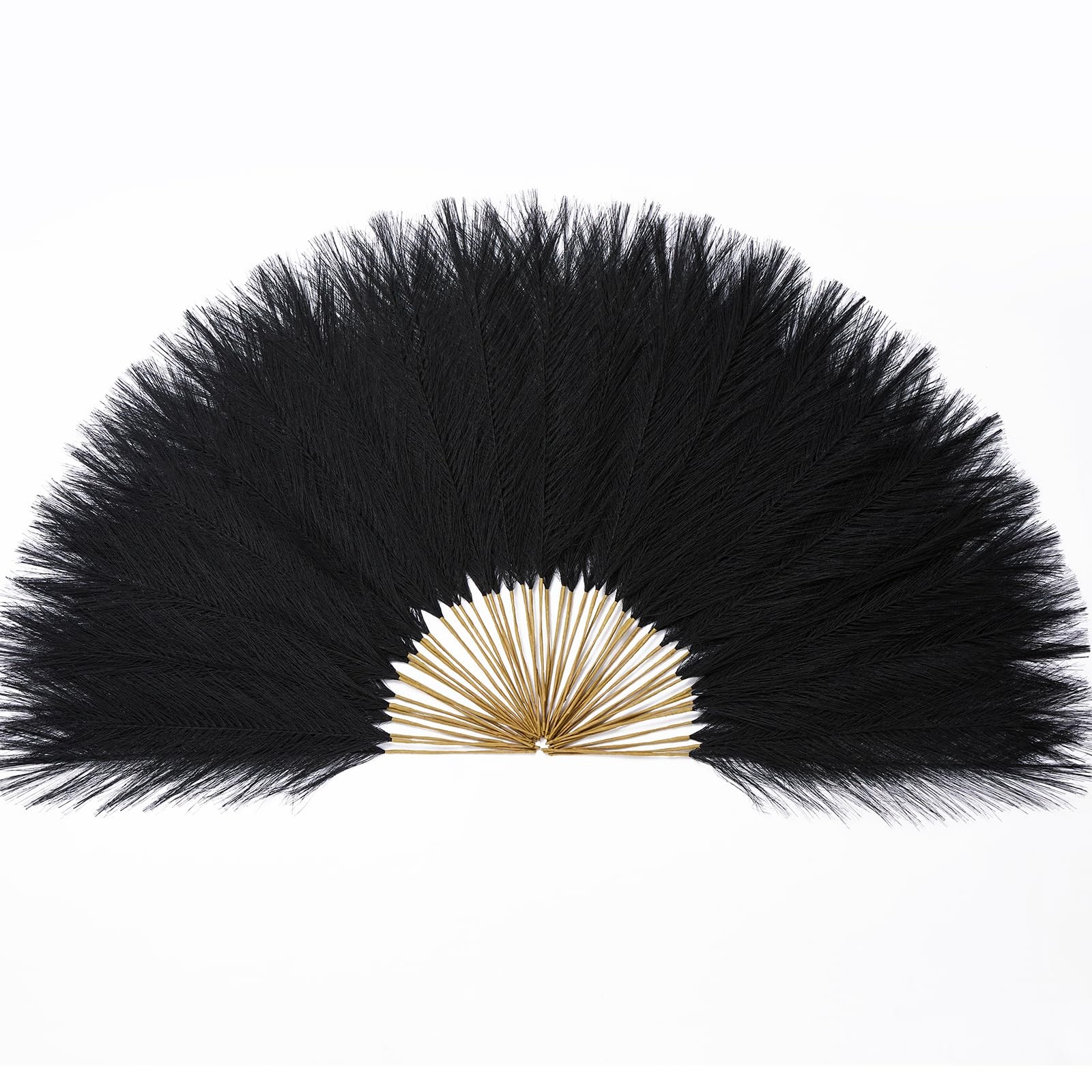 60 PCS Black Pampas Grass Decor 17.7 Inch Faux Fluffy Artificial Gothic