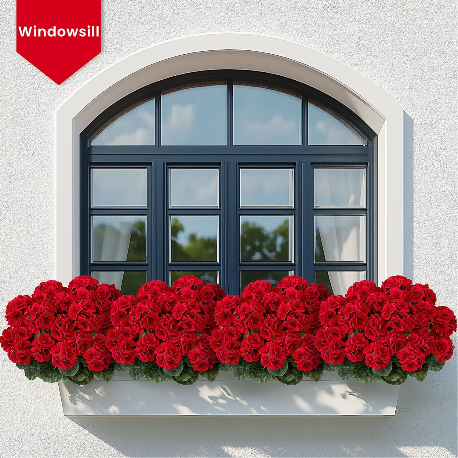 6 PCS 14″ Artificial Geranium Flowers for Outdoors, Realistic Artificial Flowers