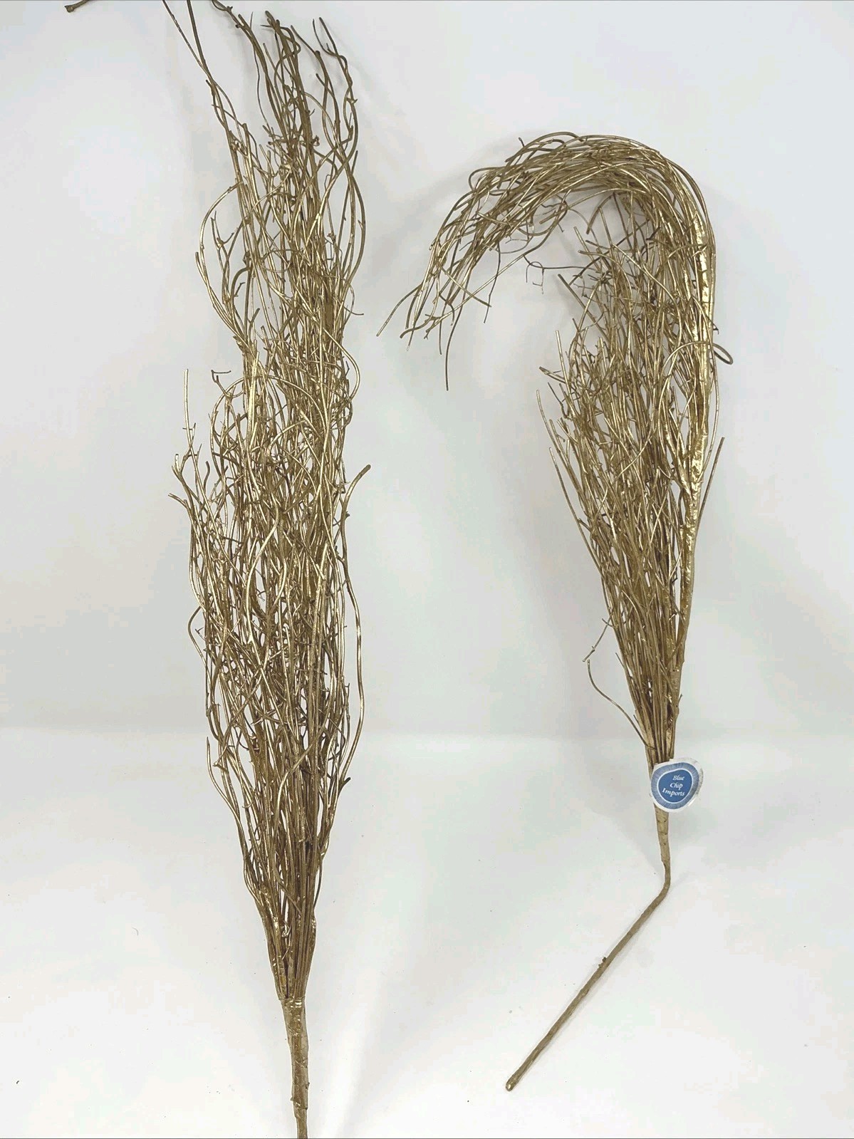 Twig Branch Floral Pick 30” L Gold Vase Basket Filler 3 Picks Blue Chip Imp. NOS