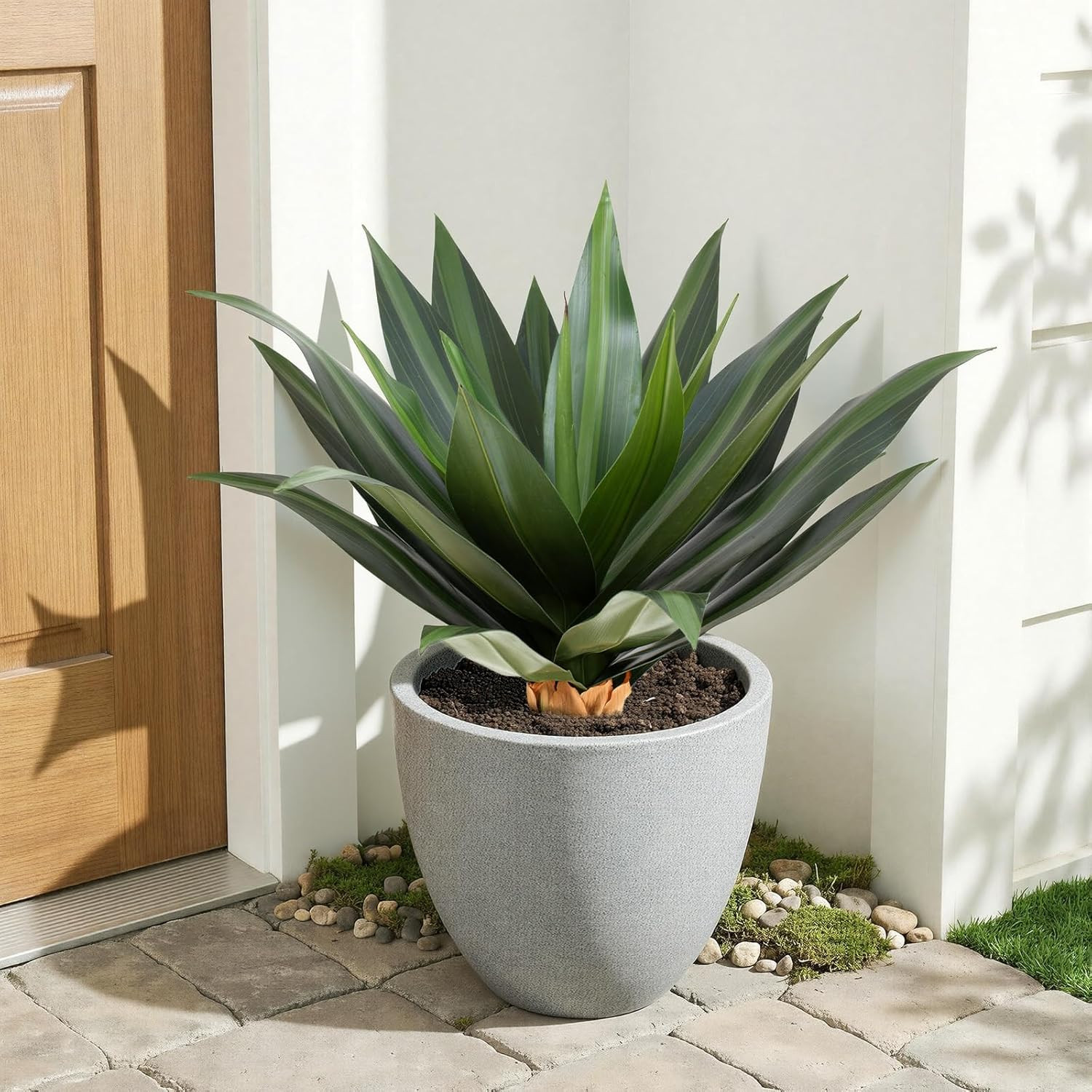 27.95″ UV-Resistant Artificial Agave Succulent Plants – Set of 2