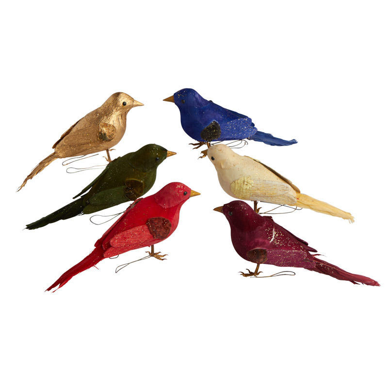 Bulk Package of 12 Multicolored Paper Twist 5″ Chickadee Birds