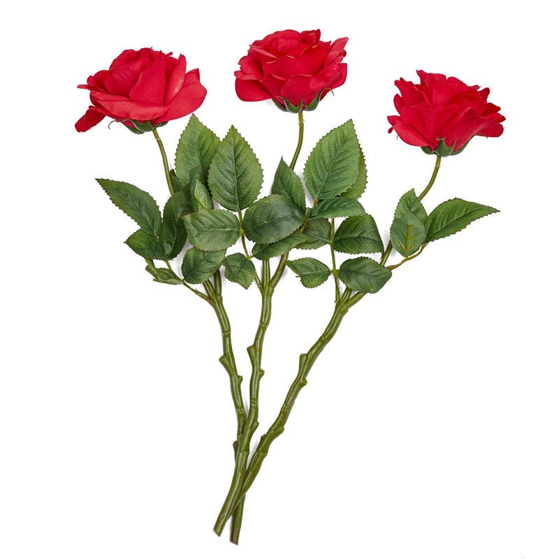 Romantic Red Silk Classic Open Rose Bundle for Crafting, Creating, and Gift