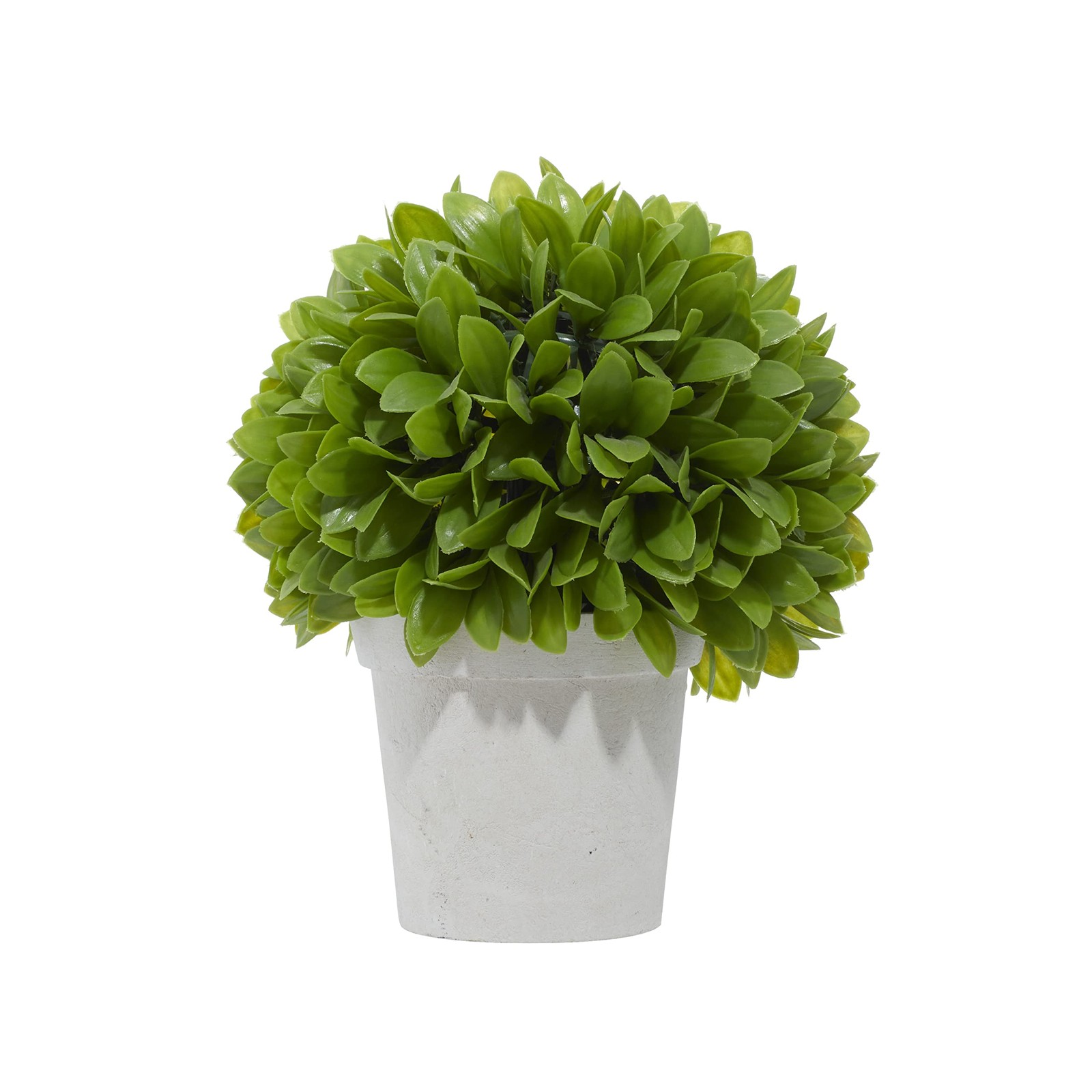 8x8x10 Faux Boxwood Topiary Ball, Artificial Foliage, Beige Paper Pot, Green