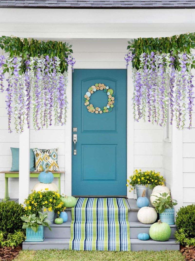 12 Pack 3.6 Feet Artificial Fake Wisteria Vine Ratta Hanging Garland
