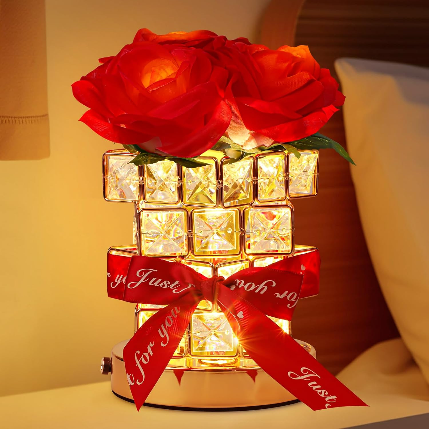 Rose Flower Table Lamp Gifts: for Women/Mother’S Day/Mom/Grandma/Sister/Girlfrie