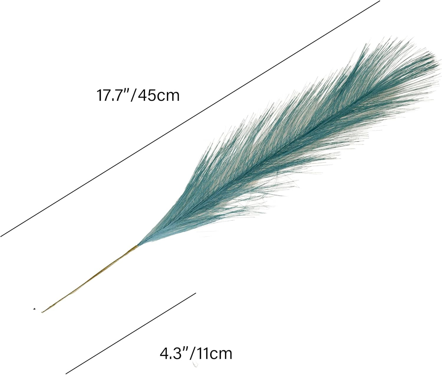 20 Stems Teal Silk Pampas Grass Bouquet | 17.7 Inch Fluffy Artificial Pampas wit