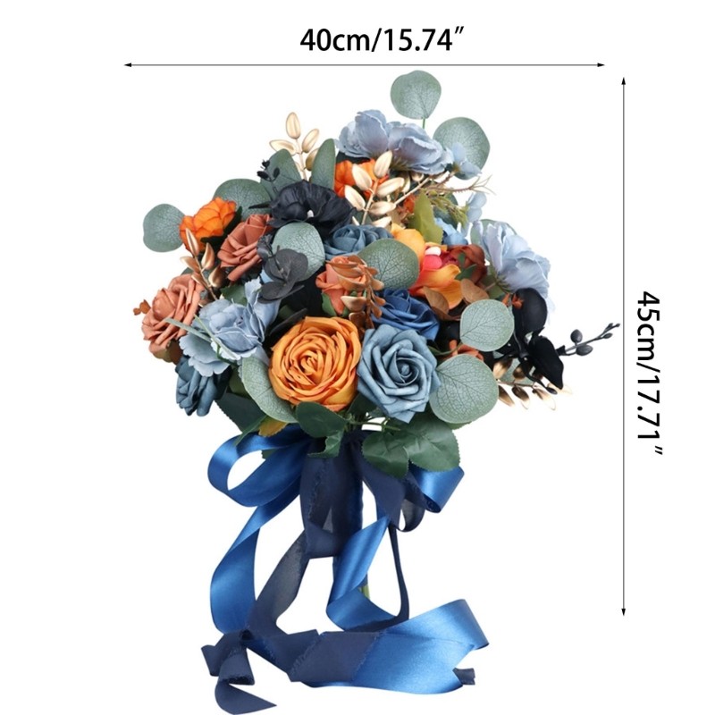 Artificial Blue Flowers Ornament Handheld Wedding Valentine Day