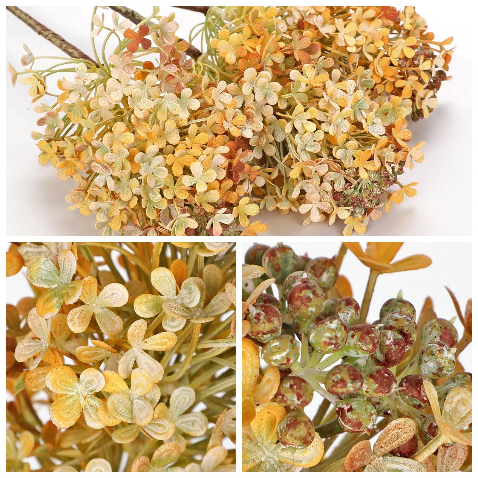 3 Pcs Hydrangea Artificial Flowers Bouquets for Fall Home Decor, 16″ Faux Hyd…