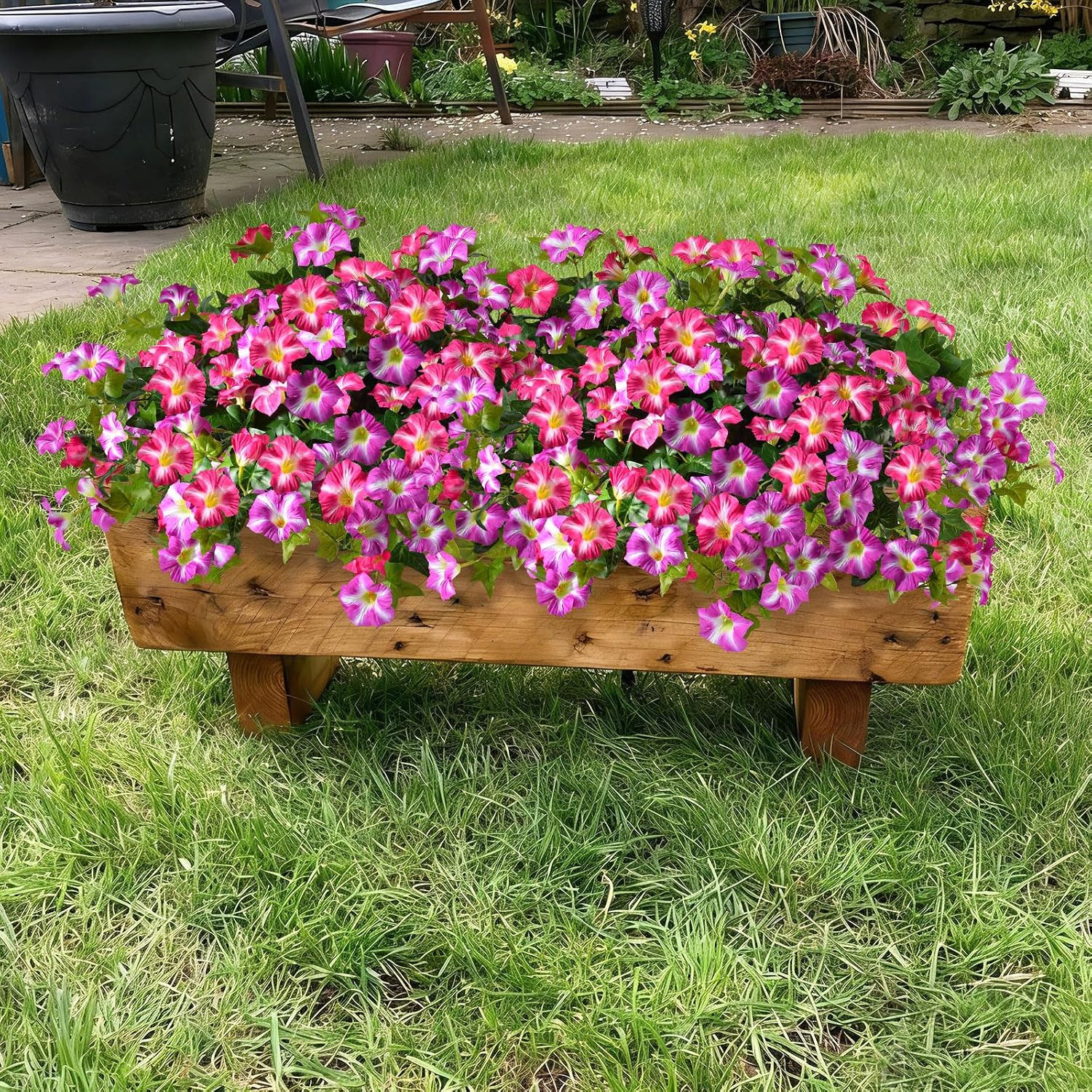 UV Resistant Artificial Petunias – 2 Packs Realistic Silk Flowers for Outdoors