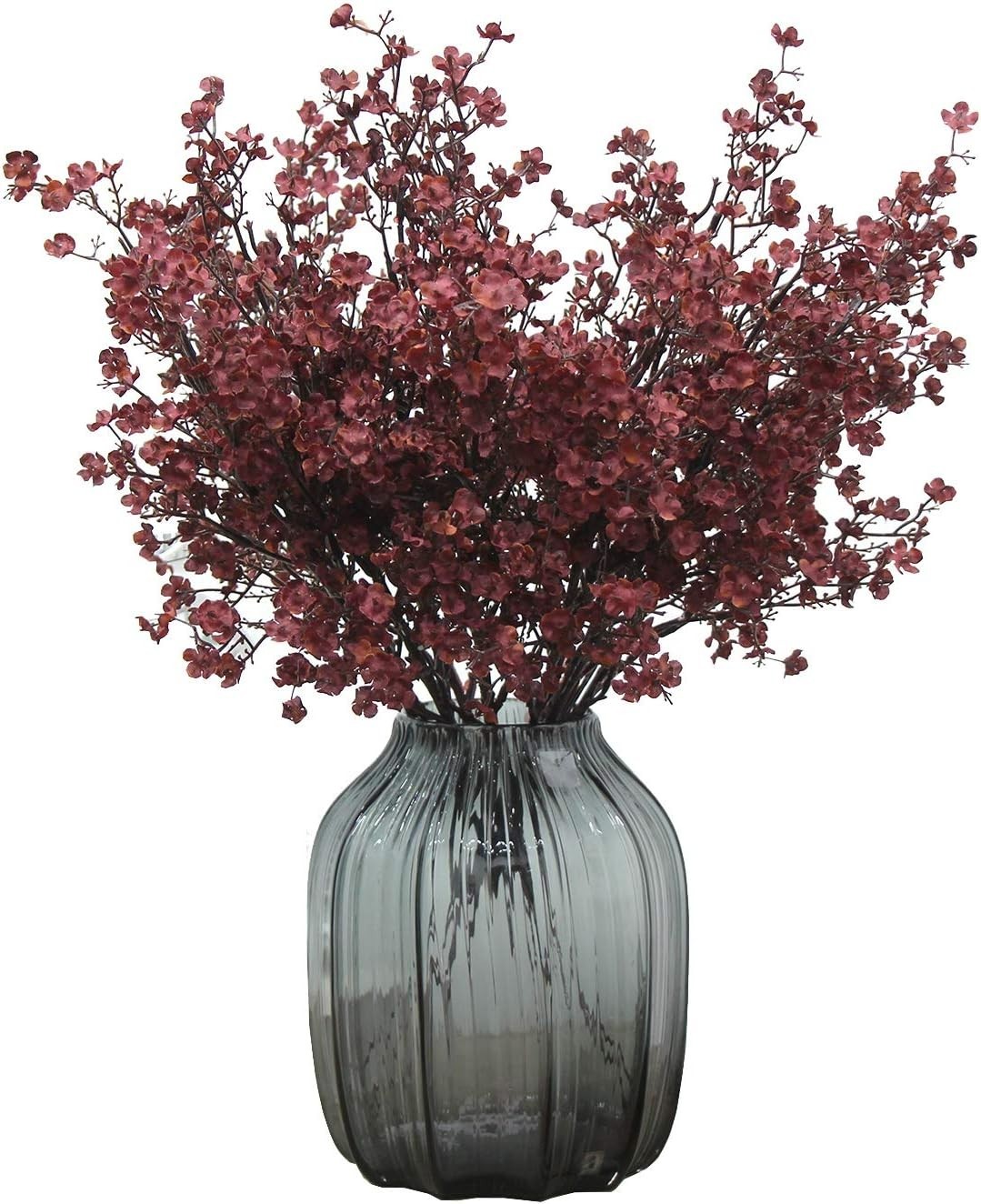 Burgundy Baby’s Breath Silk Flowers – Set of 6
