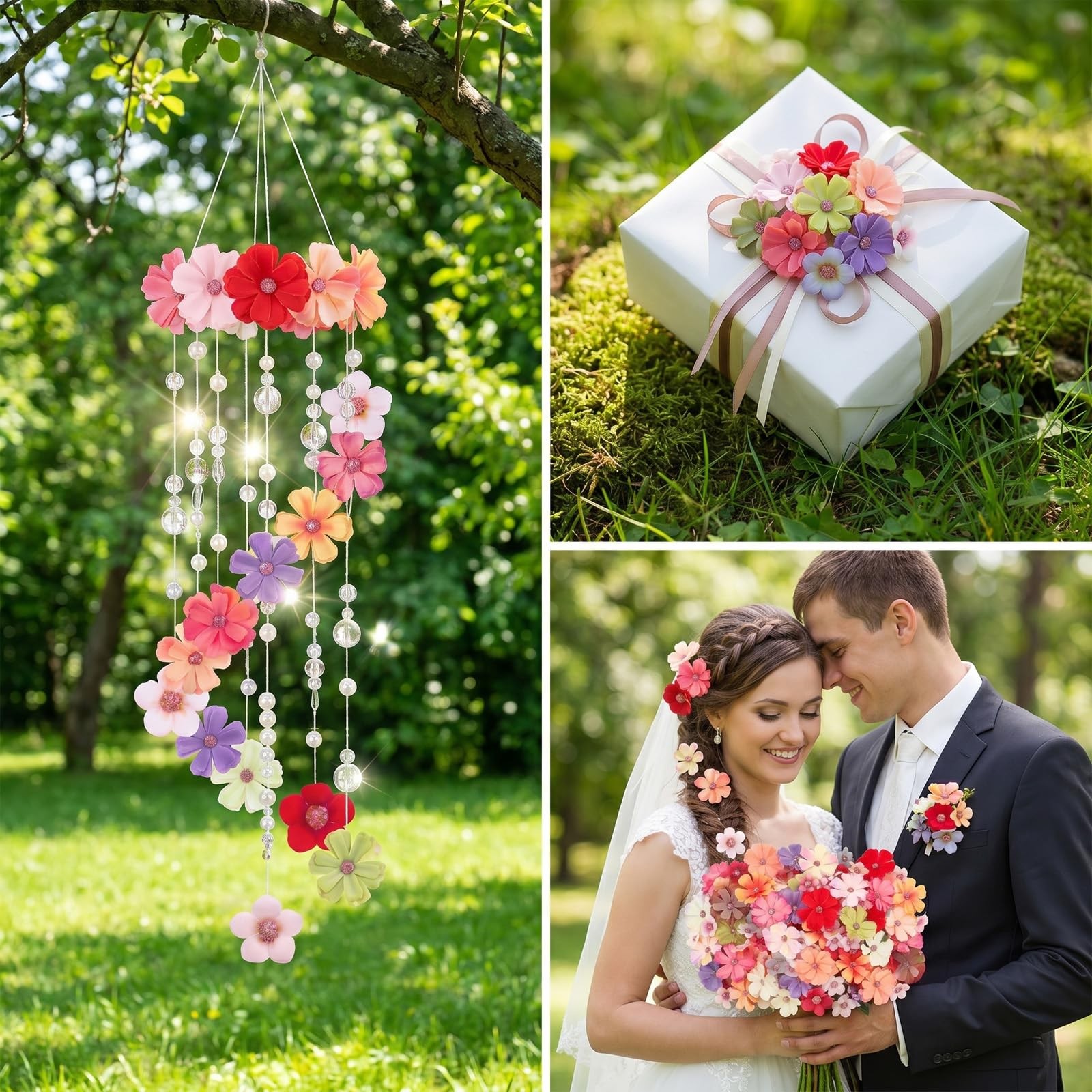 120Pcs Small Artificial Flowers for Crafts, Mini Fake Wildflowers Heads Fabri…
