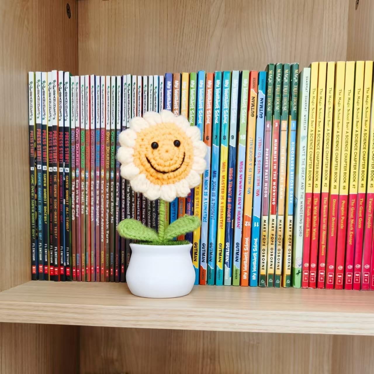 Cute Crochet Artificial Sunflower Figurines, Sunflower Desk ShelfAccessories …