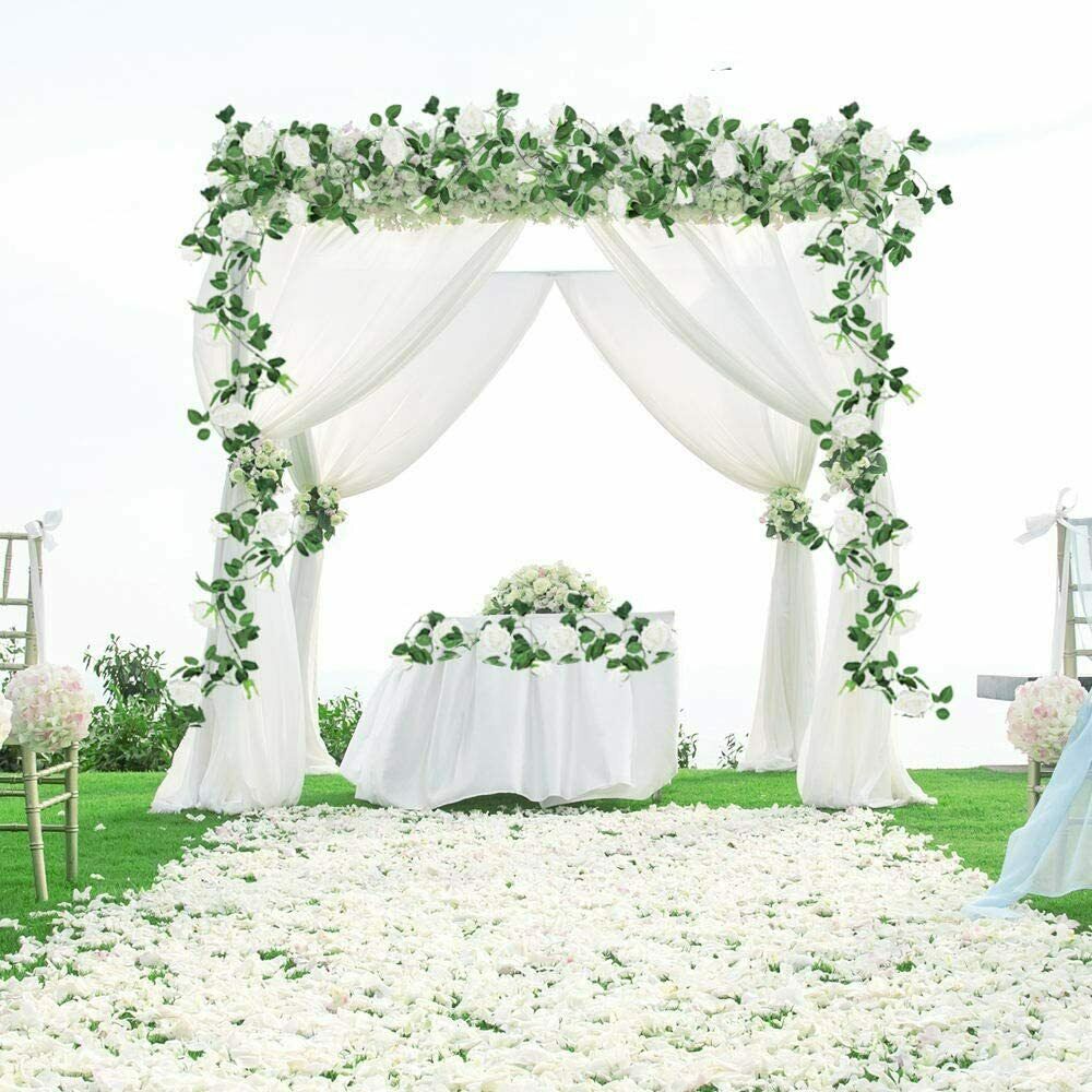 7.5 Ft Artificial Fake Rose Vine Garland Hanging Plants Home Wedding Decor USA