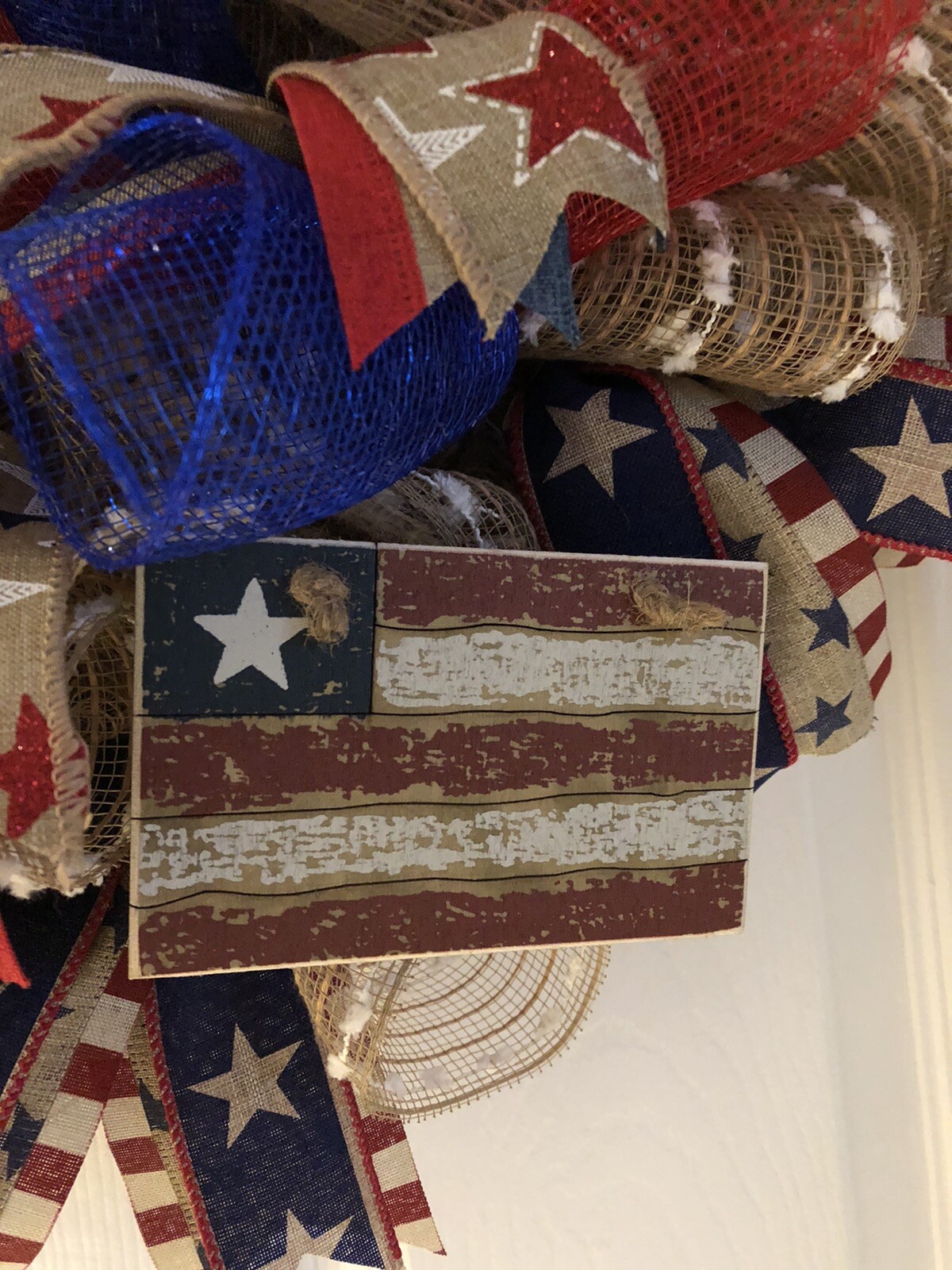 Patriotic Wreath Memorial Day, 4th Of July Veterans Day Labor Day Summer Wreath.