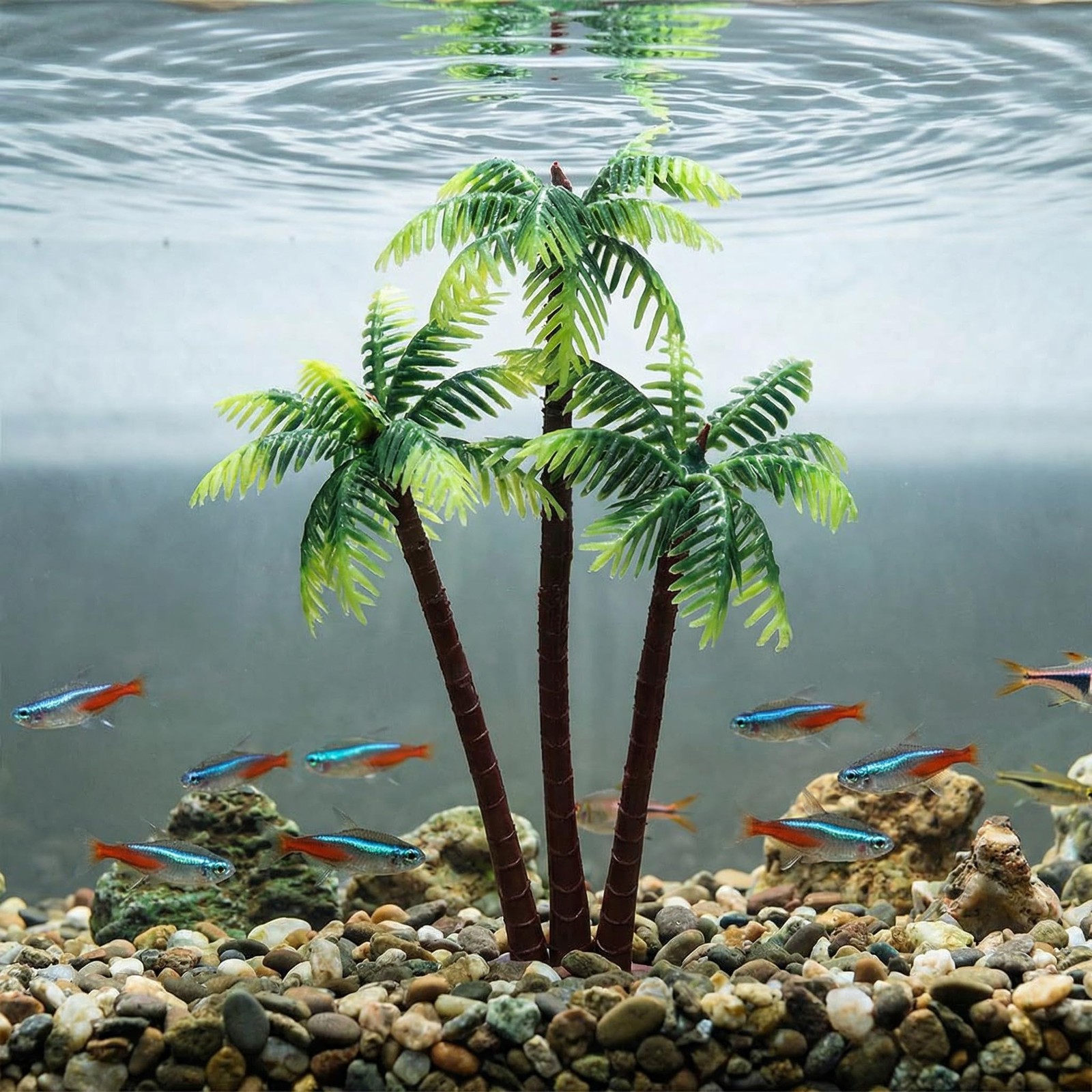 15pcs Miniature Coconut Trees 14cm – Artificial Palm Trees Plastic Model Tree…