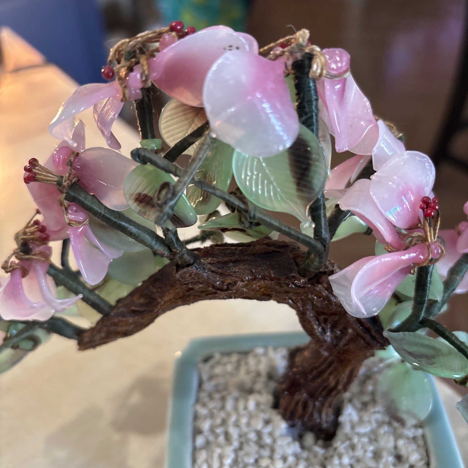VTG Pink Cherry Blossom Bonsai Tree 7”
