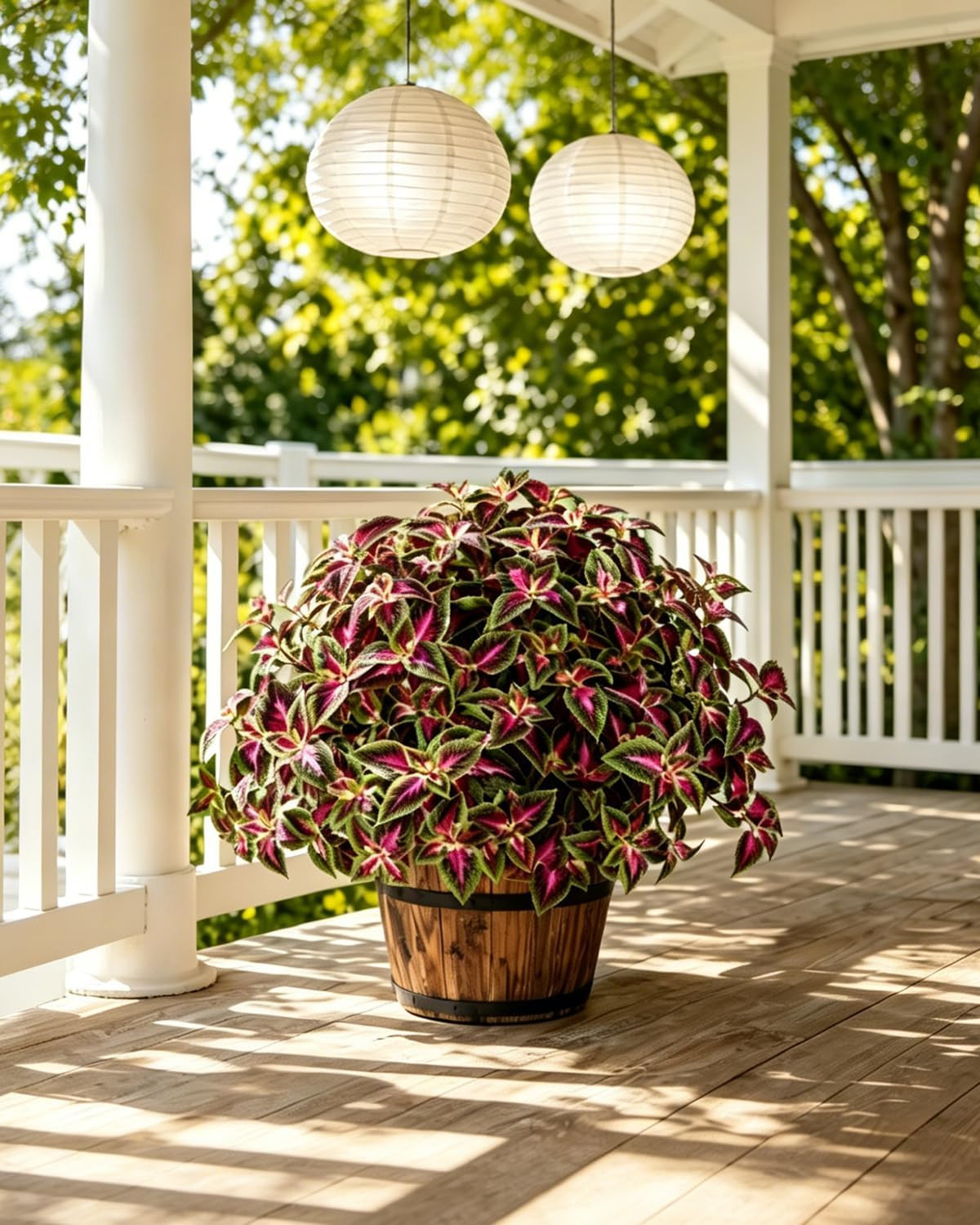 10 Pcs UV Resistant Faux Coleus Bush for Outdoor Decor & Hanging Baskets