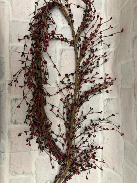 Pip Berry Garland Red and Black MIX 4′ FULL BEAUTIFUL BERRIES