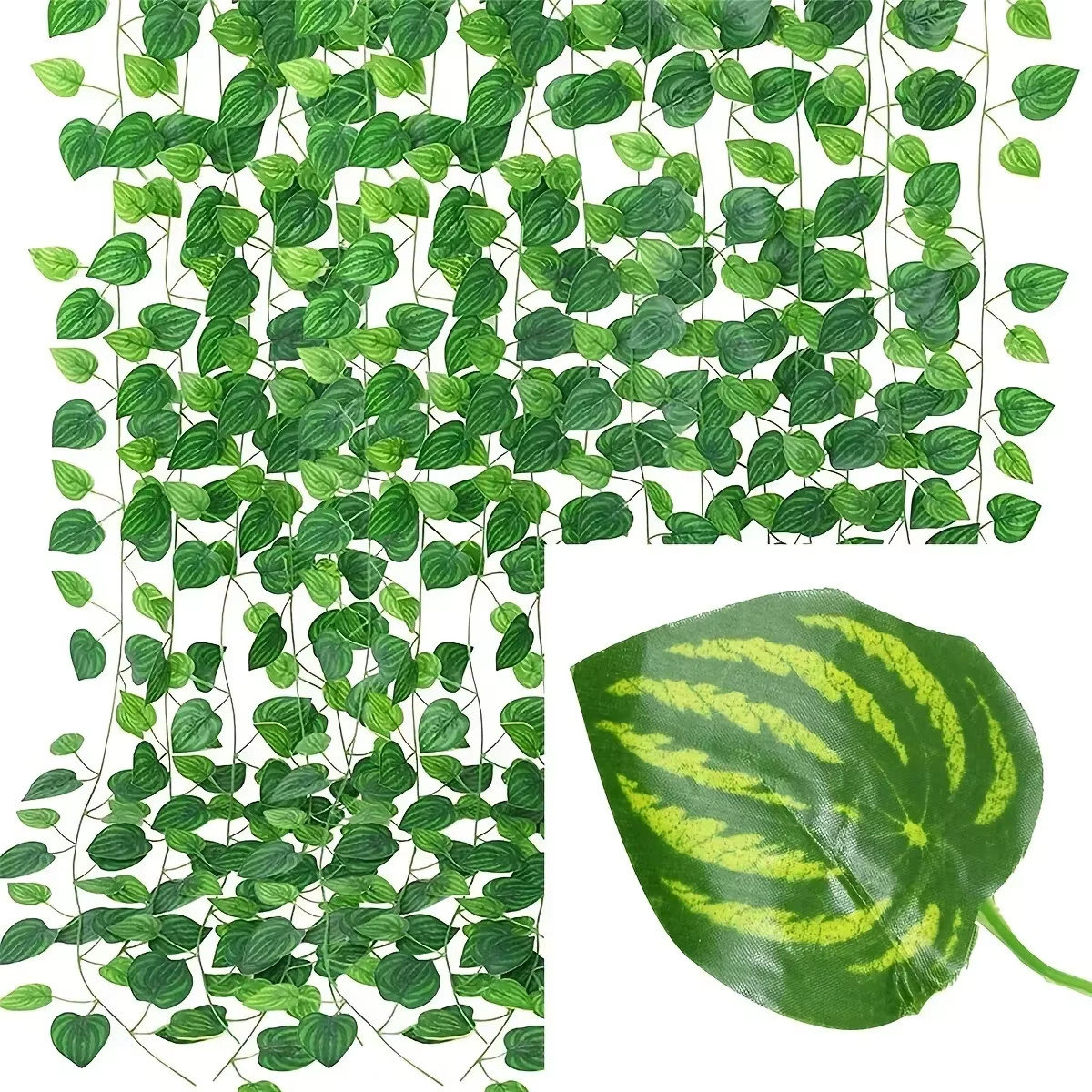 2/100m Artificial Green Ivy Vine Garland Fake Leaf Plants Rattan Hanging Creeper