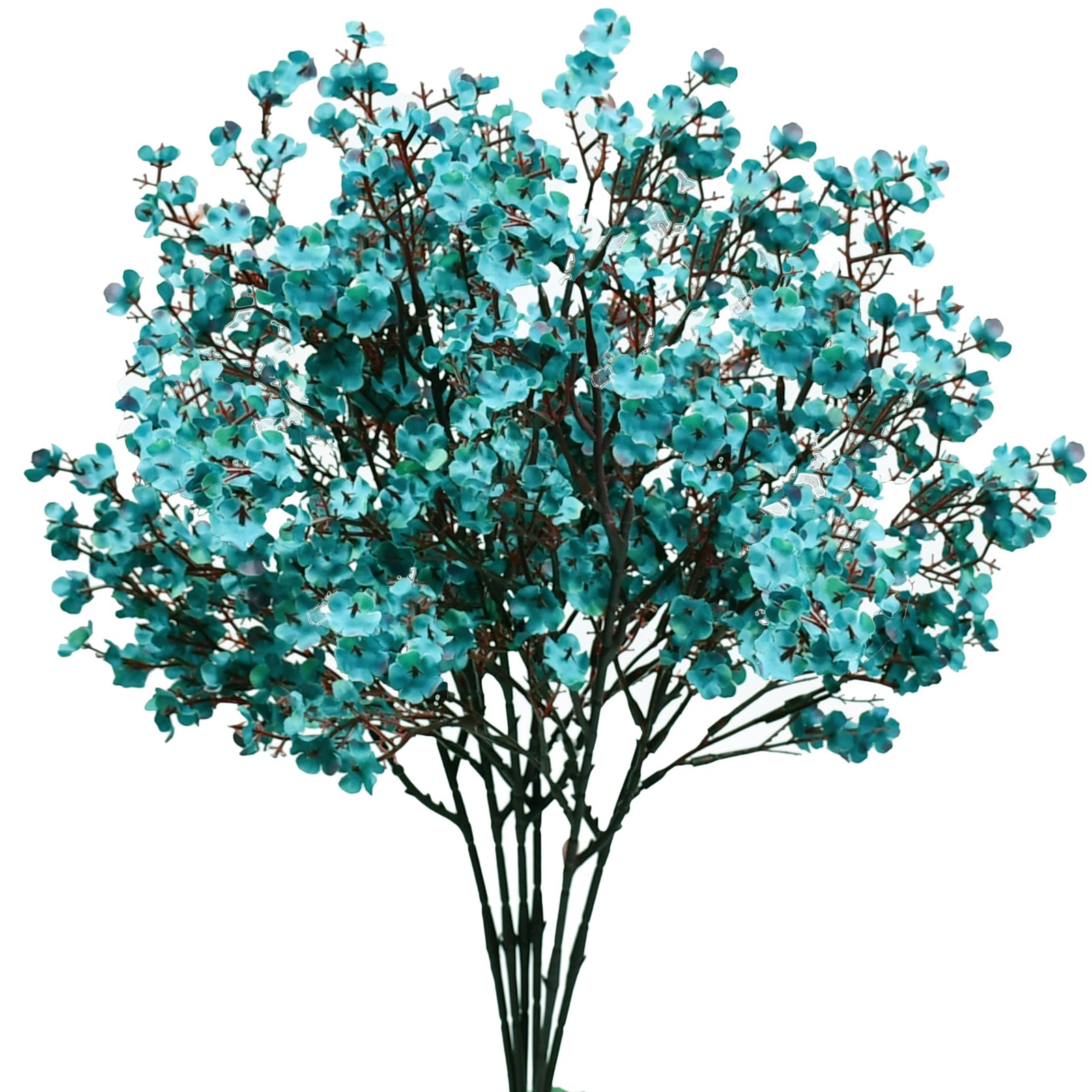15 Bundle Teal Artificial Babys Breath Flower Silk Gypsophila 18.5 Inch