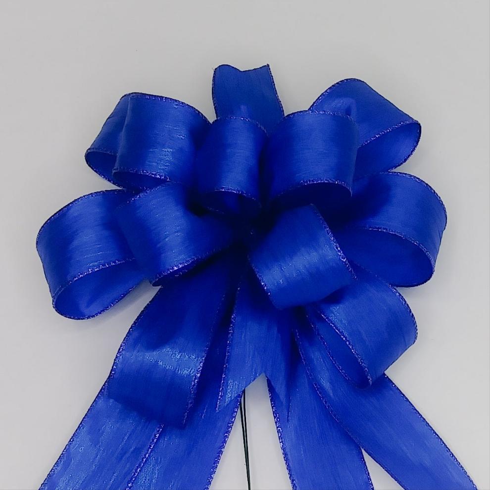 Wreath Bow, Royal Blue Metallic