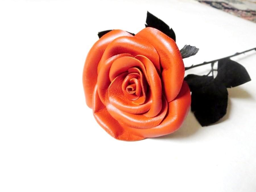 Handcrafted Leather Rose, leather Flowers Bouquet, 3rd Anniversary Gift