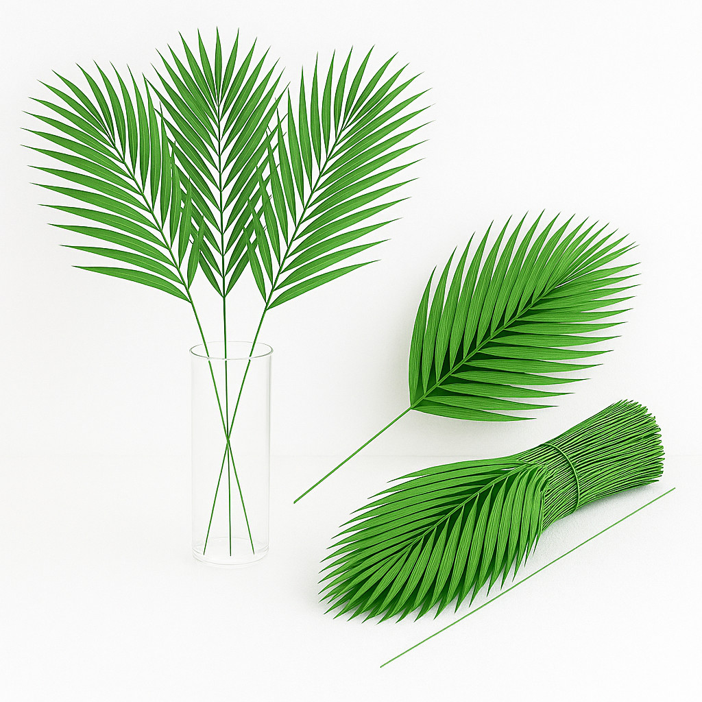 Artificial Palm Leaves 59 Pcs Faux Large Palm Fronds Fake Tropical Leaves