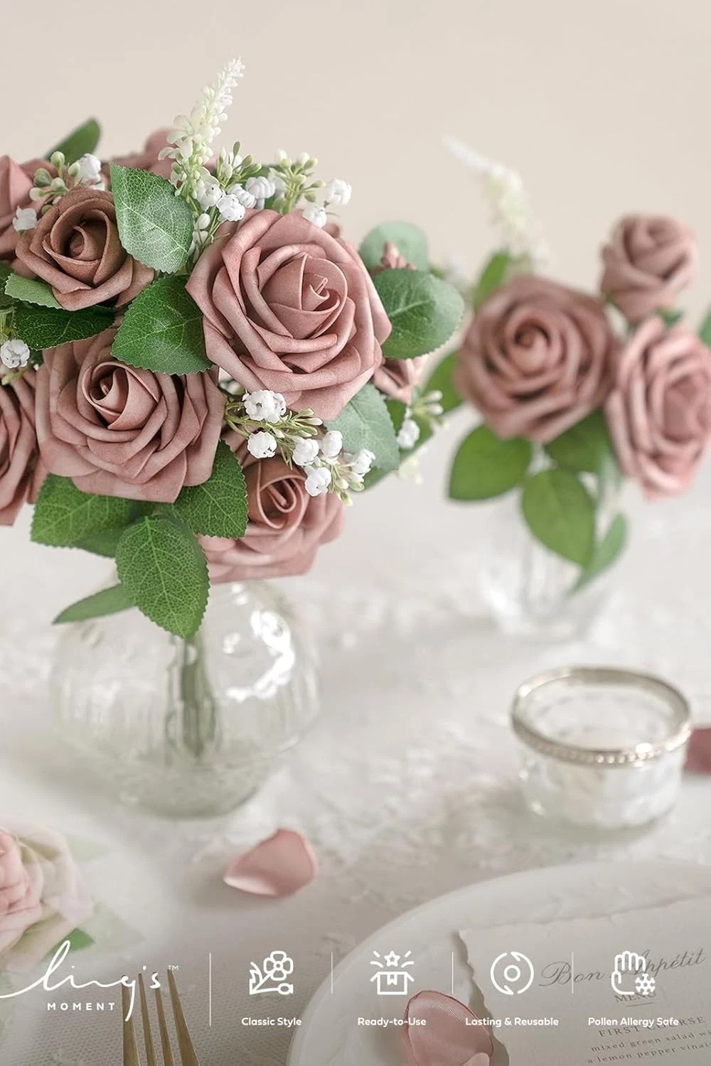 Stunning 25 Pcs Dusty Rose Foam Roses – Perfect for DIY Projects & Celebrations