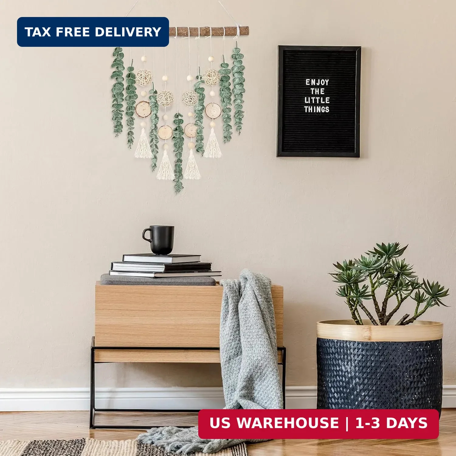 Sggvecsy 21” Eucalyptus Wall Hanging Decor Artificial Eucalyptus Plant Fake Gre