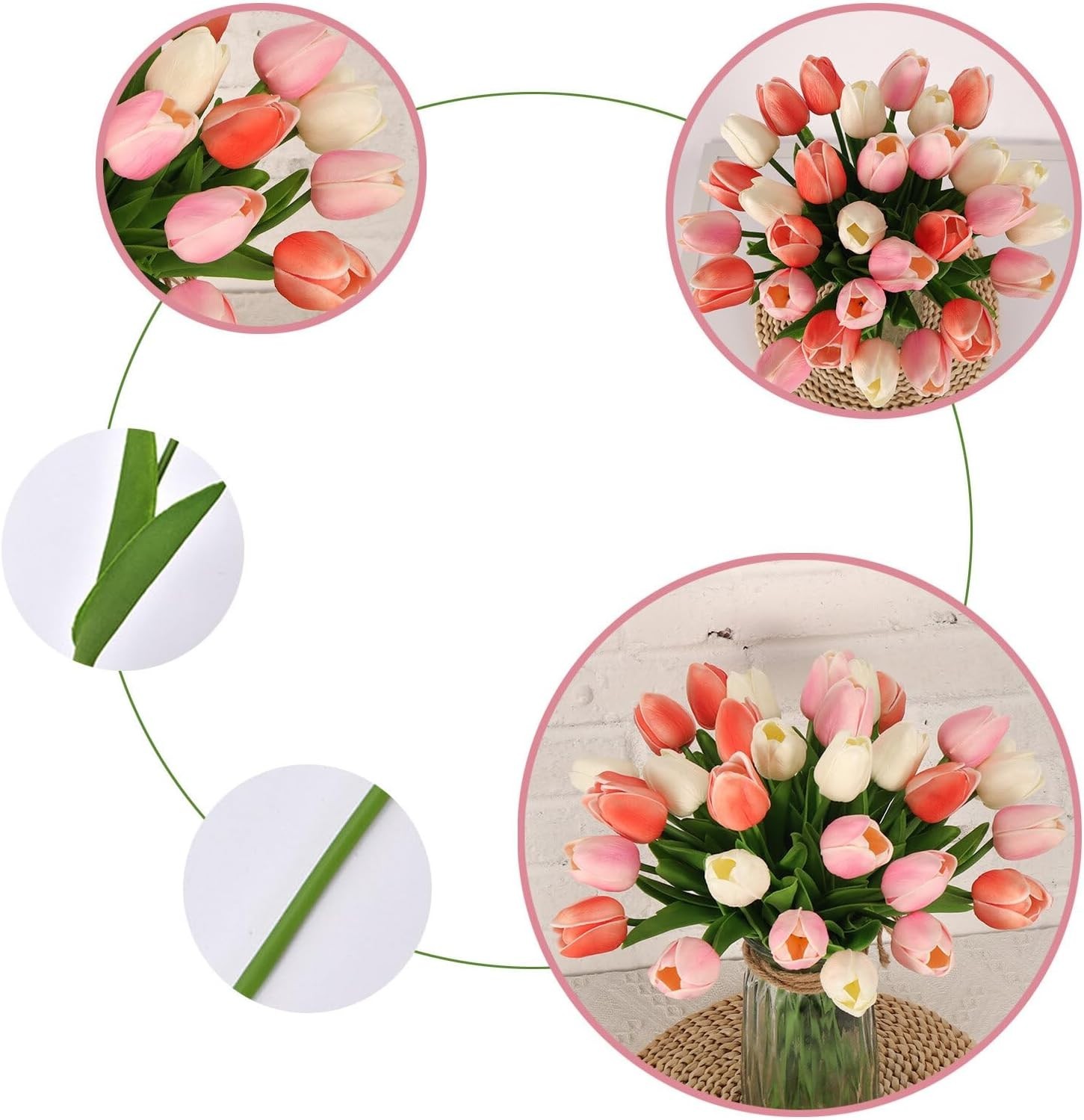 Elegant Faux Tulips Arrangements – Dining Room Decor