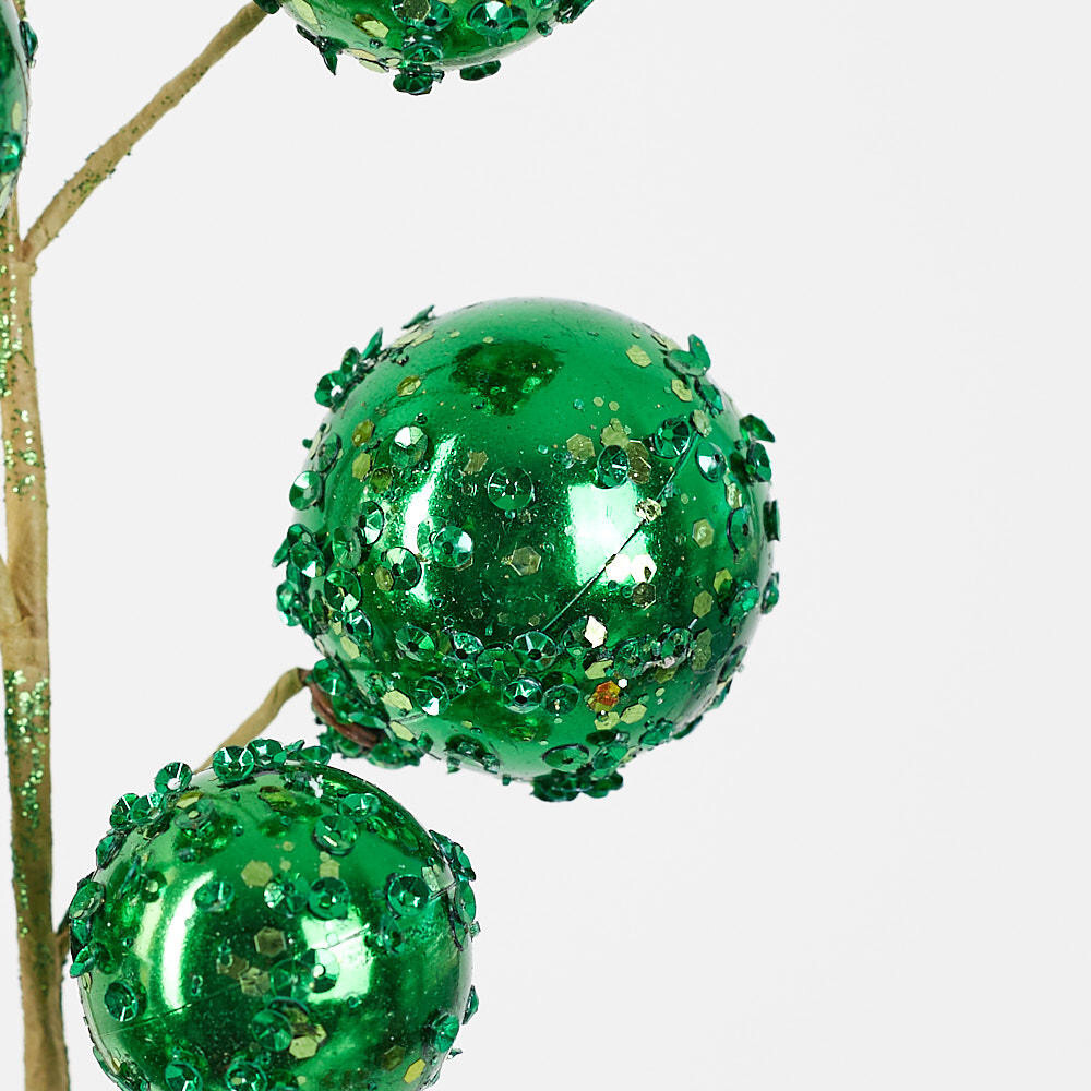 Set of 2 Artificial Iced Green Ornaments Decorative 27″ Sprays