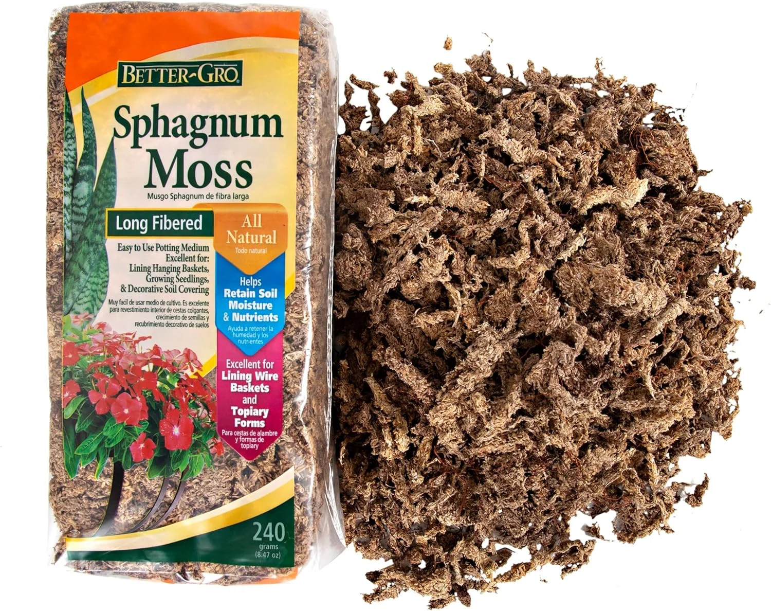 Sphagnum Moss – 100% Natural, Long-Fiber Moss for Orchids, Ferns, and Hostas,…