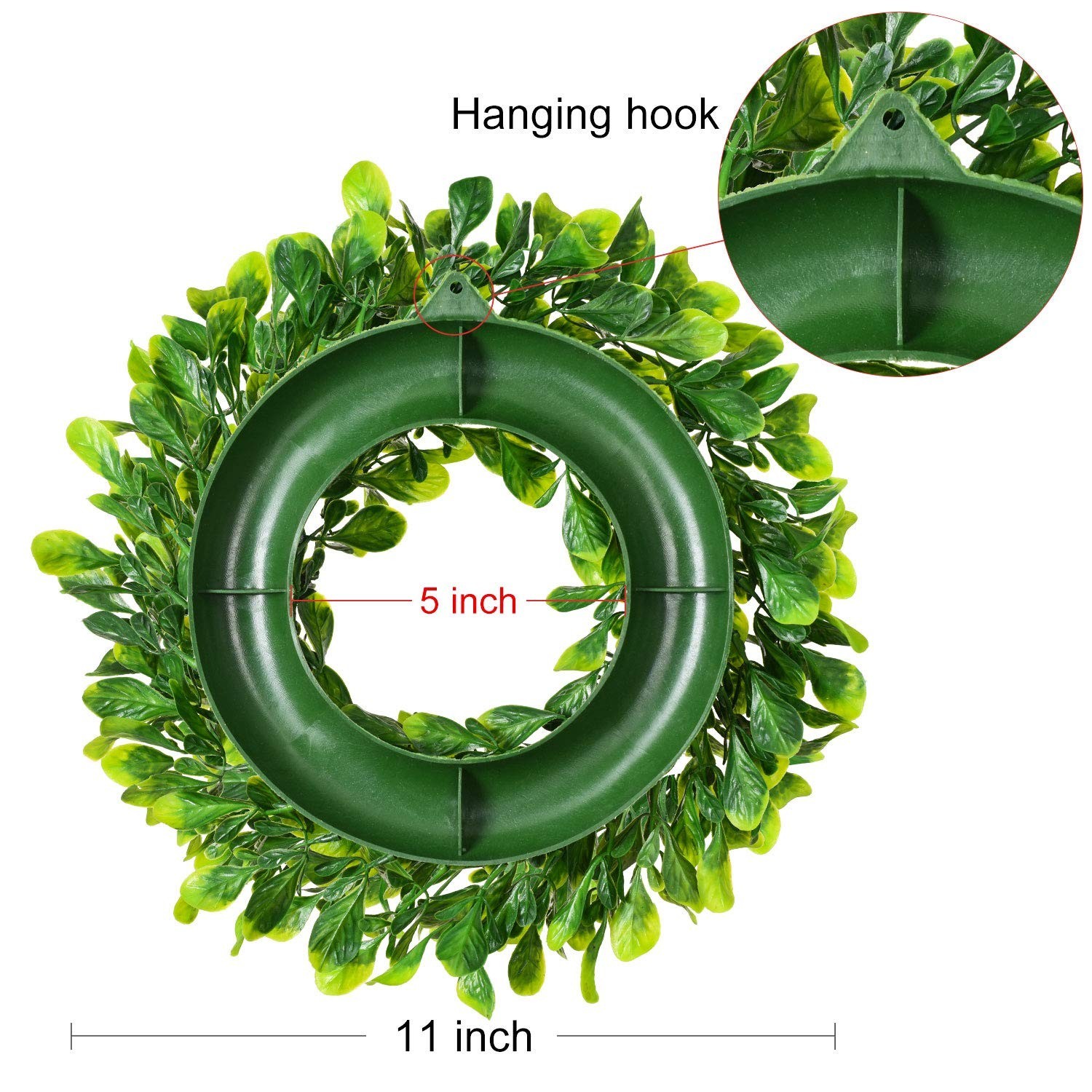Mini Boxwood Wreath, 10 Inch Artificial Greenery, Home Decor, Green