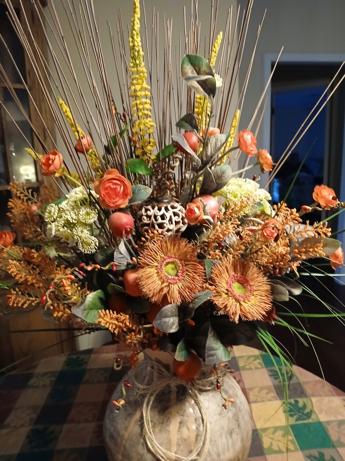 Large Fall Holiday Centerpiece Floral Arrangement