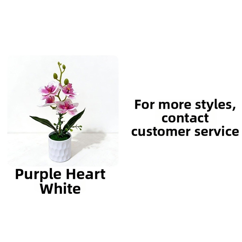 Plastic Phalaenopsis Orchid 3D Printed Potted Artificial Flower 28 x 15 cm