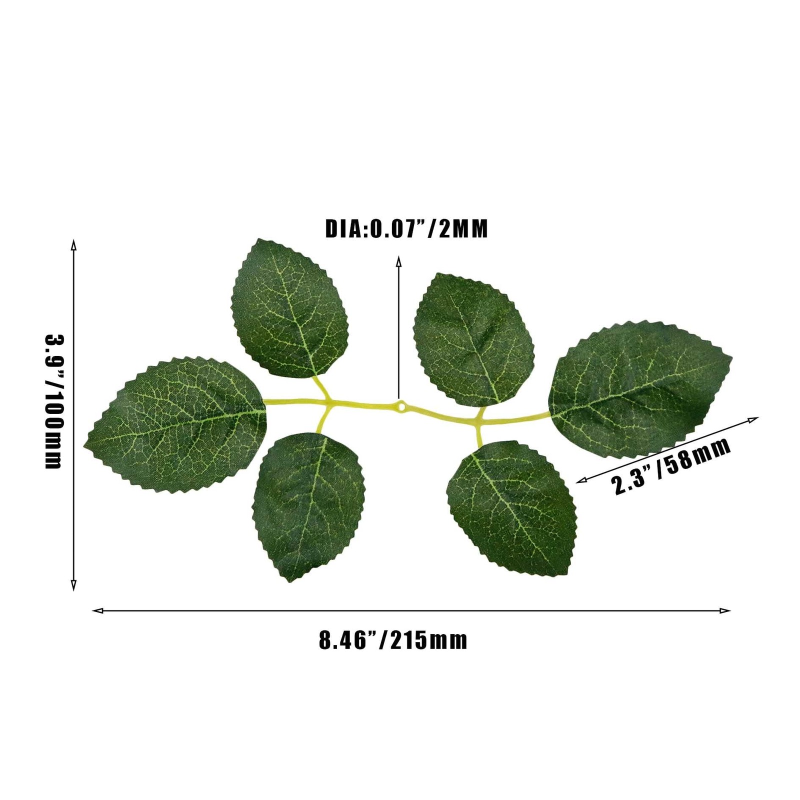 30PCS Bulk Artificial Green Rose Leaves Fake Plant Leaf Silk Greenery Fake Ro…