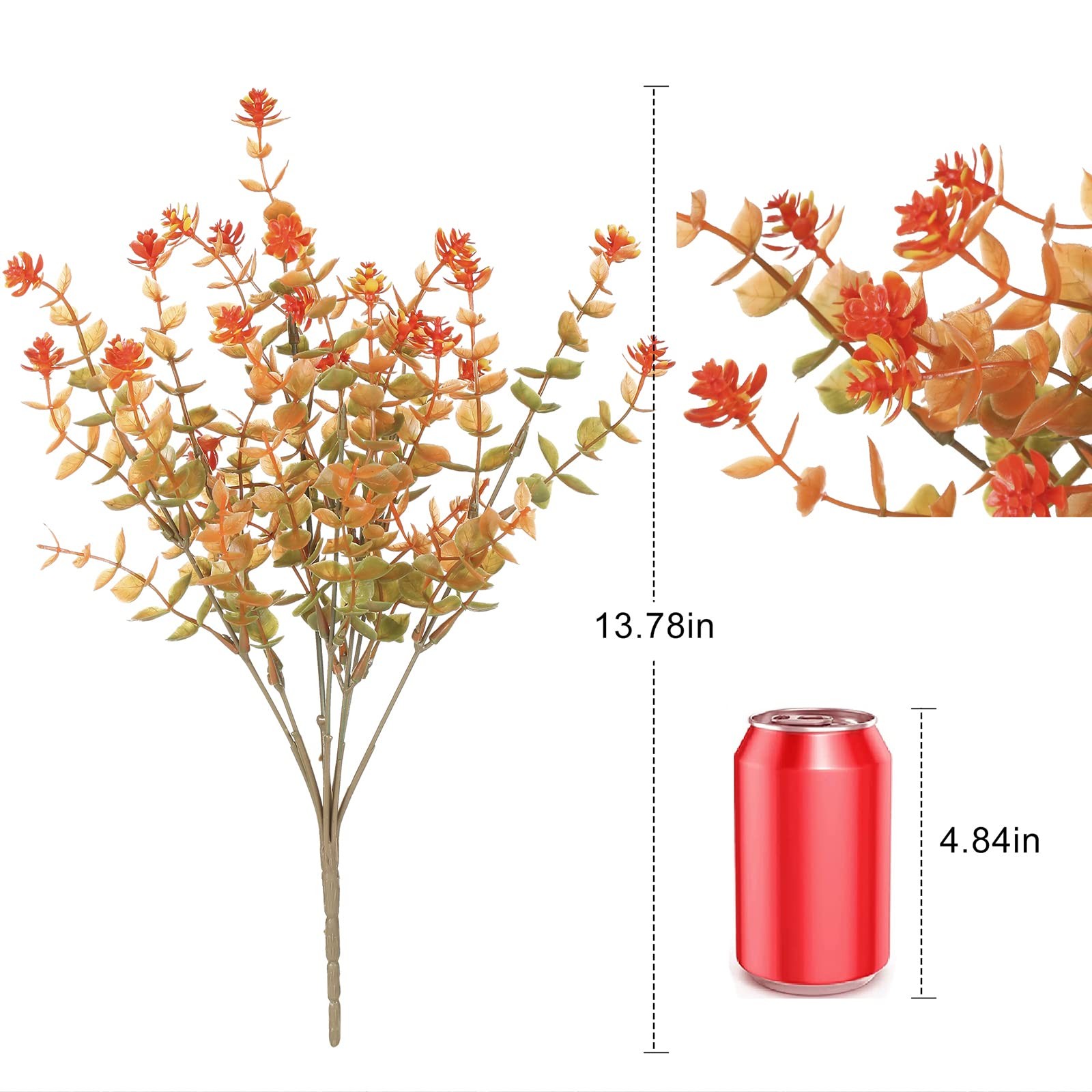10 Pcs Outdoor Artifical Flower Uv Resistant Fake Plants Faux Plastic Floral …