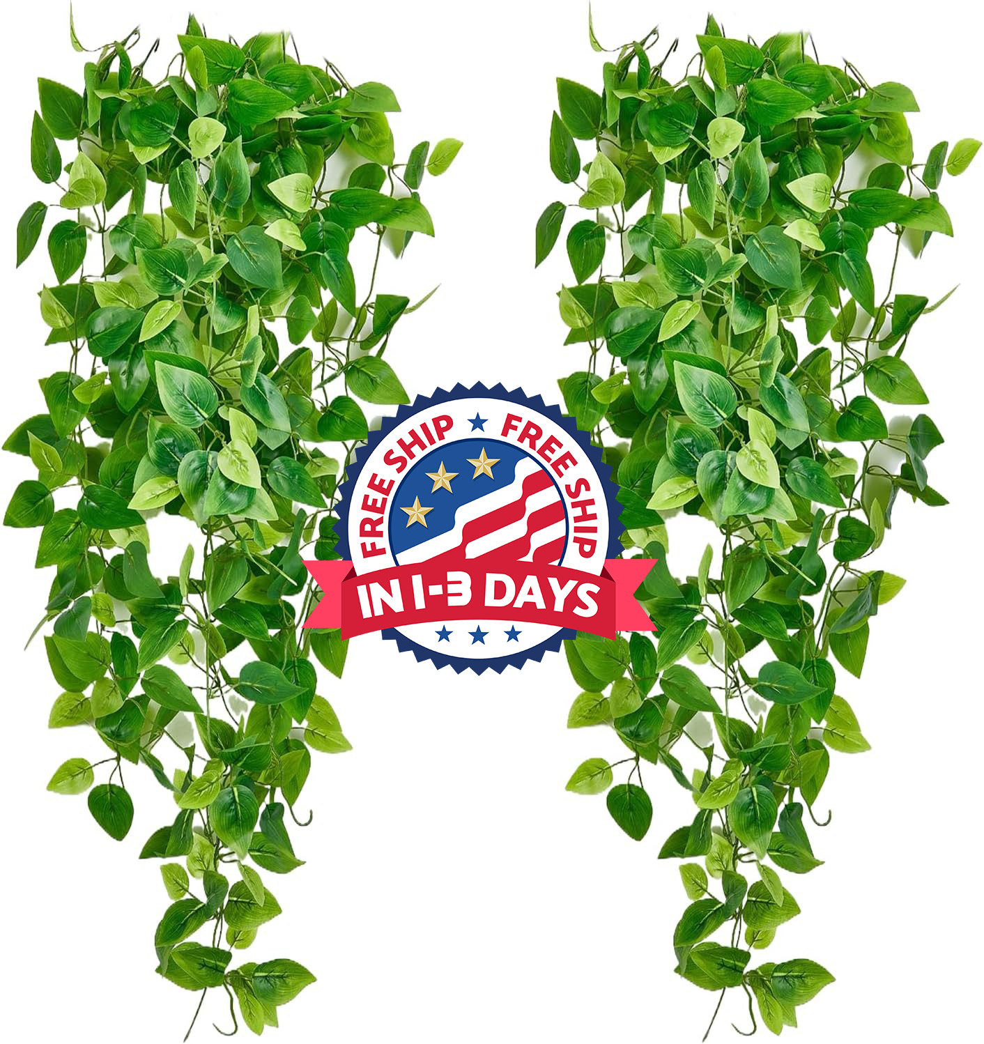 2 plantas colgantes artificiales de hiedra falsa para decoración de pared hogar