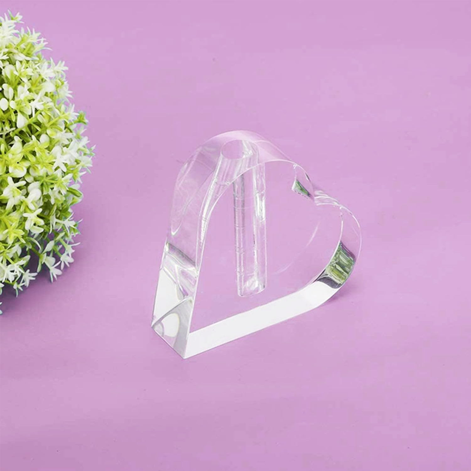 Rose Transparent Display Stand Heart Shaped Acrylic Rose Base Decoration for Sin