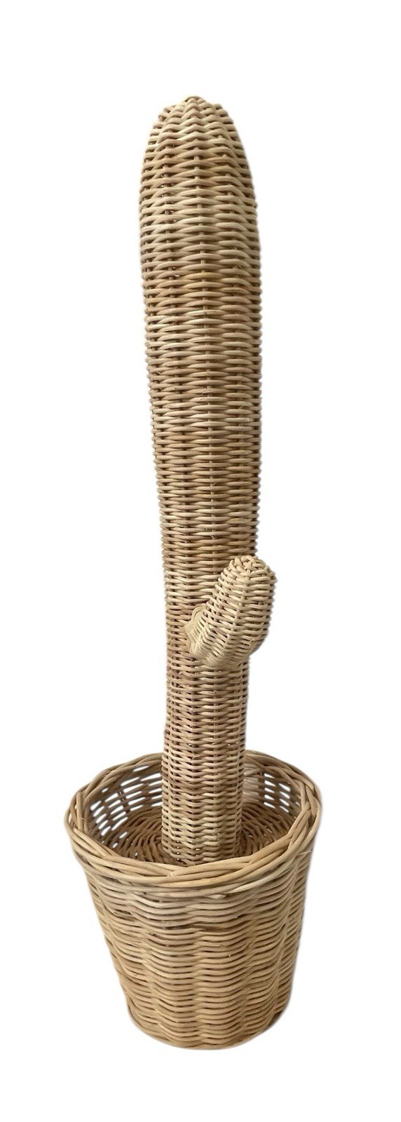 28” Boho Wicker Cactus In Wicker Pot.