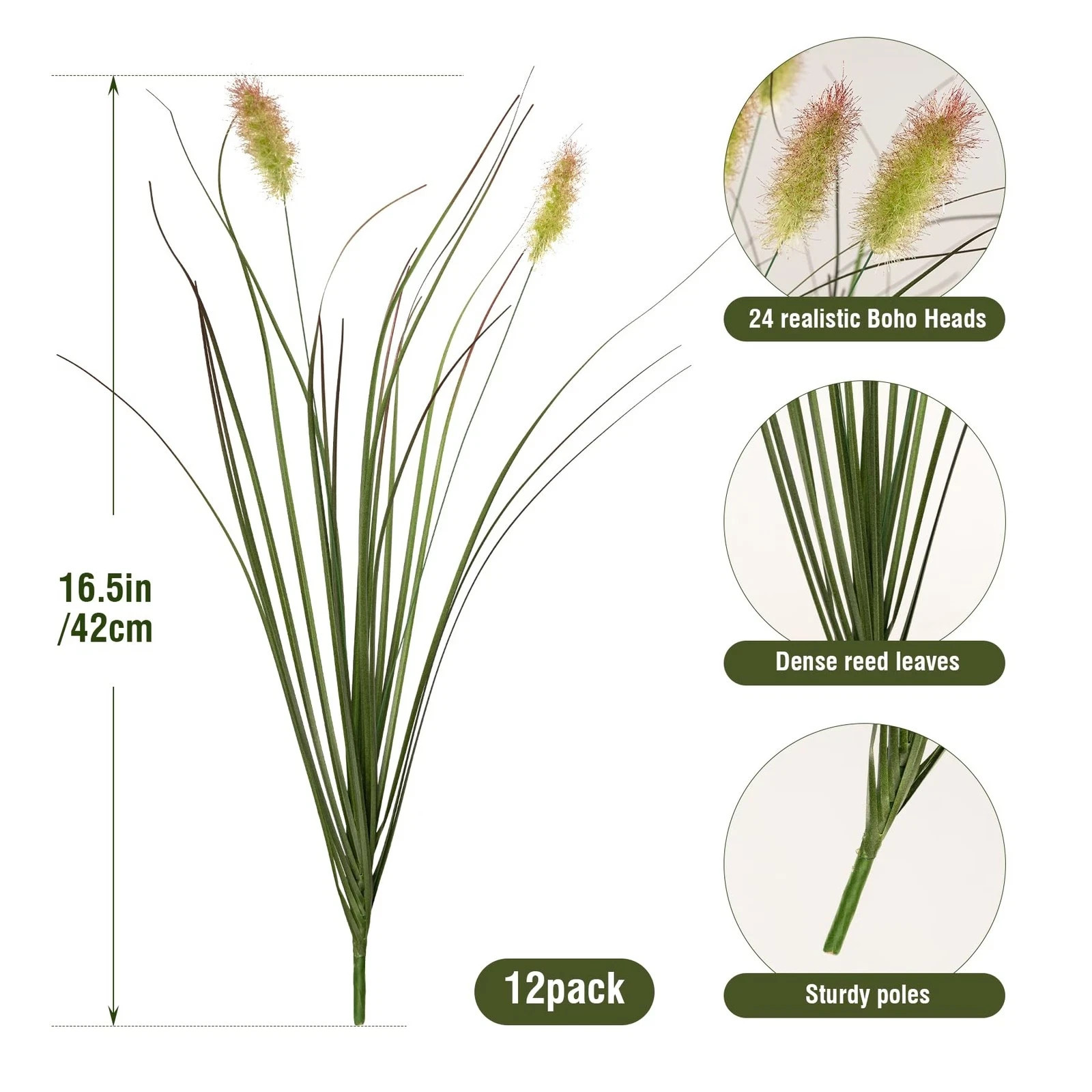 Artificial Grass, Fake Grass, Artificial Shrubs, Wheatgrass Cattails Fake Gra…